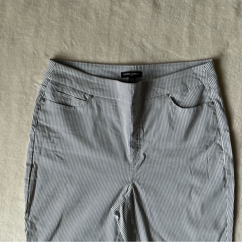 Mario Serrani Striped Ankle Capri